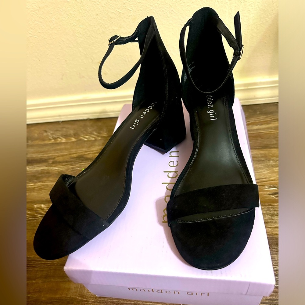 Suede Black wedge heels